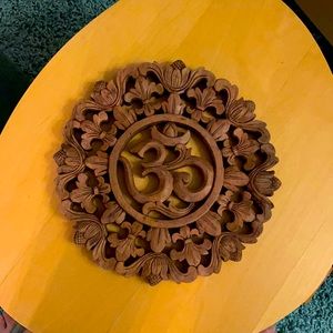 Tranquil OM Hand Carved Wood Wall Decor
